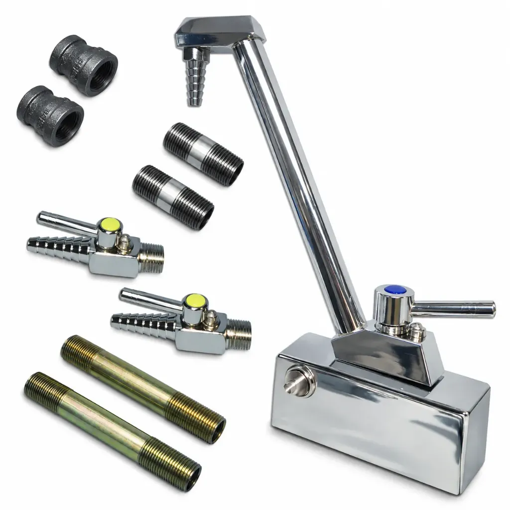 Llave combinada completa agua-gas tubo redondo