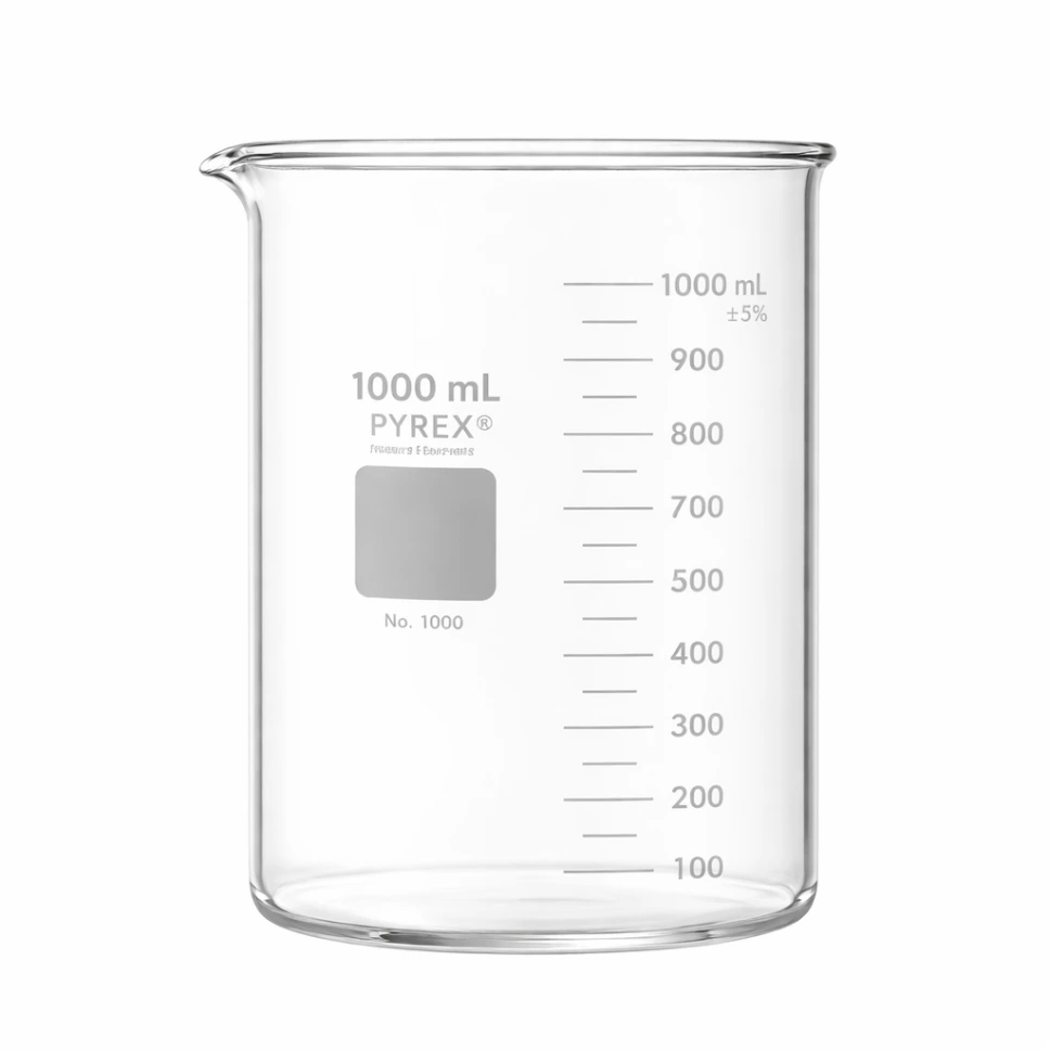 Vasos de precipitado de laboratorio.